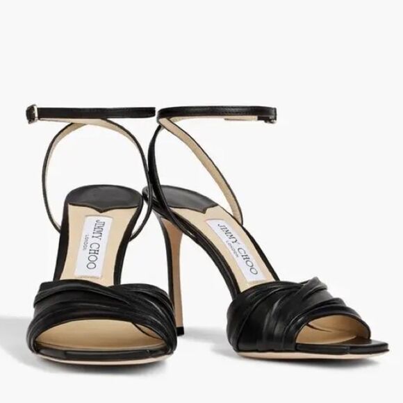 Jimmy Choo Shoes - Jimmy Choo Basil Ankle Strap High Heel Black Sandals, New, Size 35